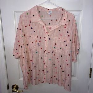 💗LuLaRoe Heart Print Amy Blouse L💗